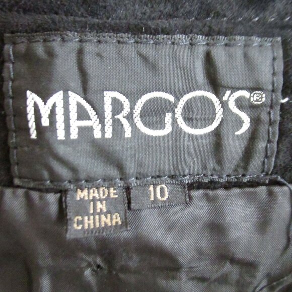 MARGOS Black Leather Wrap Midi Skirt Size 10/ M - Picture 4 of 11